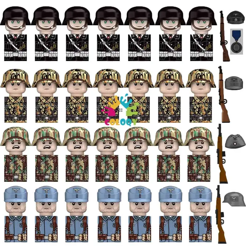 Nowoczesna osłona honoru Leibermuster Luftwaffe Model bloki MOC zestaw klocków prezenty zabawki dla dzieci N605-N612