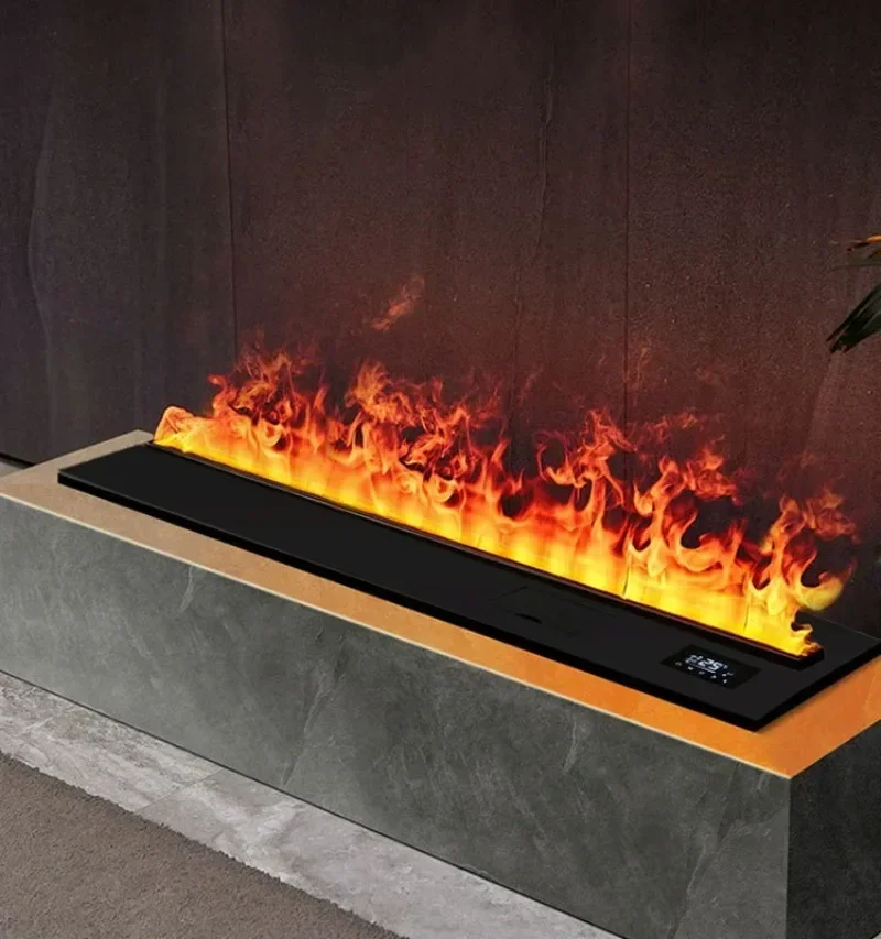 3D Atomizing Fireplace Simulation Flame 0.7m Embedded Intelligent Humidifier for Villa Living Room Decor with Language Co