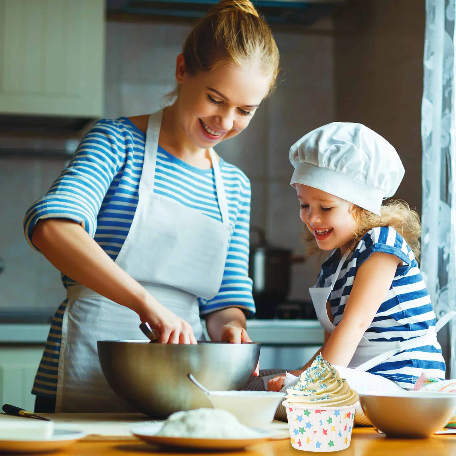 

100Pcs Multi-Function Disposable Paper Cups Dessert Bowls Party Supplies Camping Ice Cream Cups Dessert Bowls Ice Cream