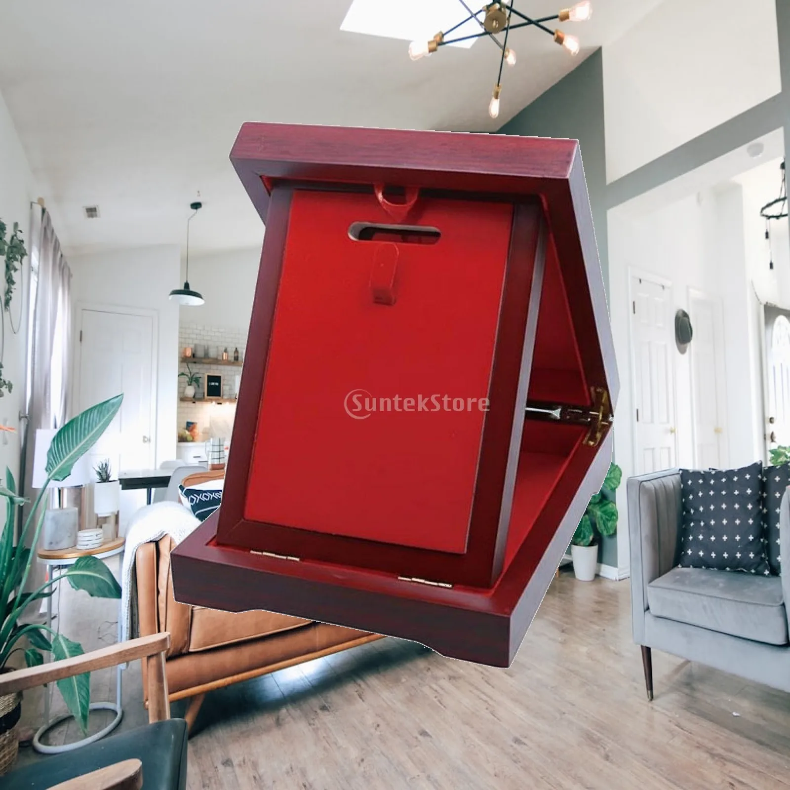 Wooden Medal Display Case with Velvet Lining Multipurpose Award Box Home Decoration for Sports Recognition
