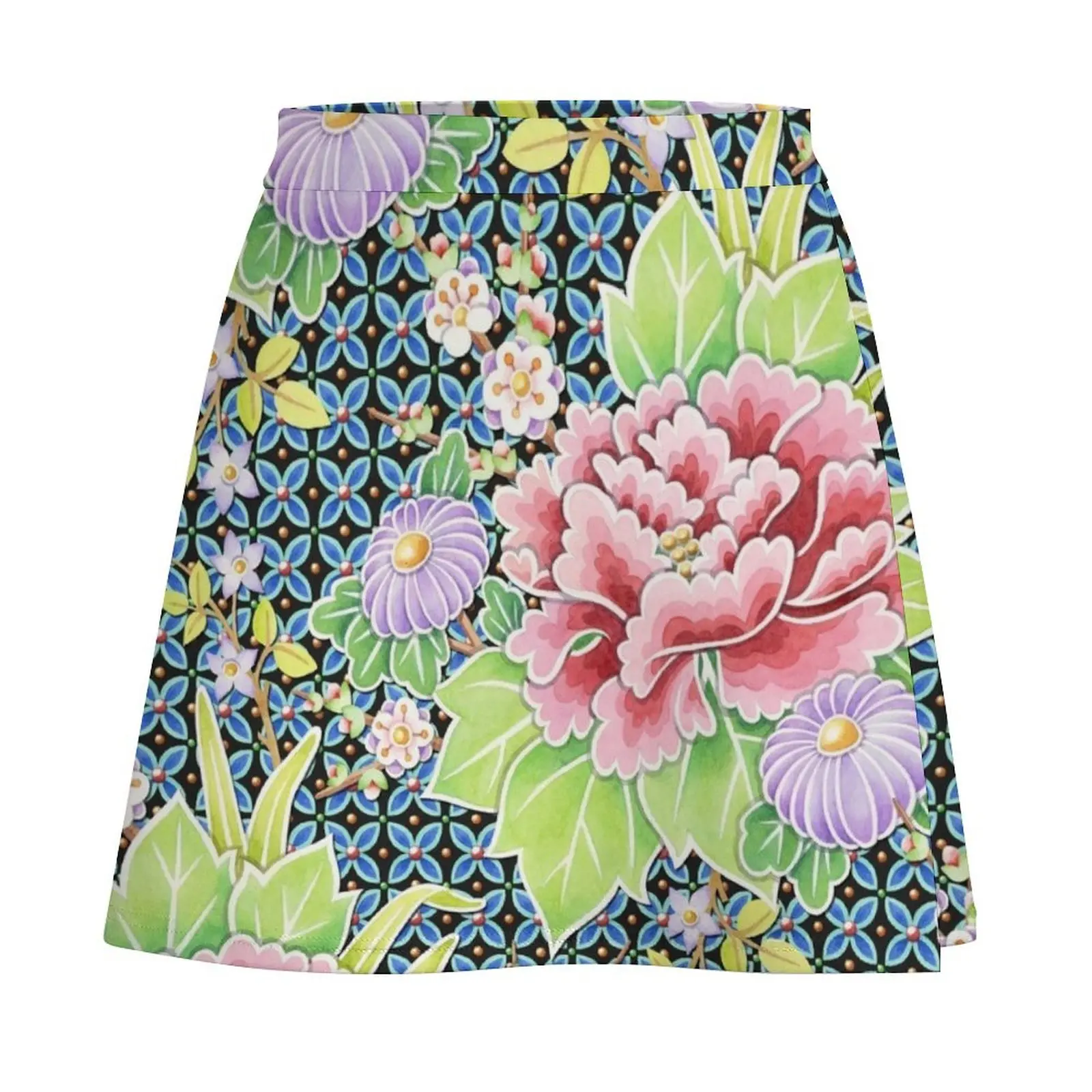 Kimono Bouquet Brocade Mini Skirt Woman skirts women's skirts trend 2025