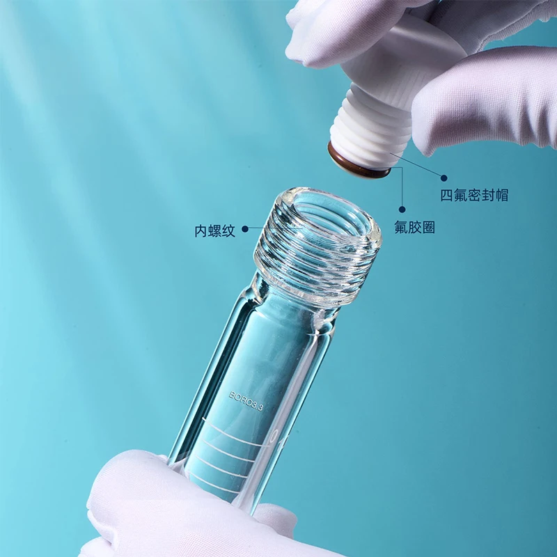 9-piece set, pressure-resistant tube/colorimetric tube 5~150ml, hydrolysis-proof reaction tube, PTFE screw seal