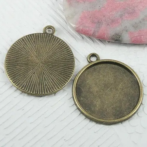 10 шт. 22x26 мм, круглые кабошоны цвета старинной бронзы EF0725