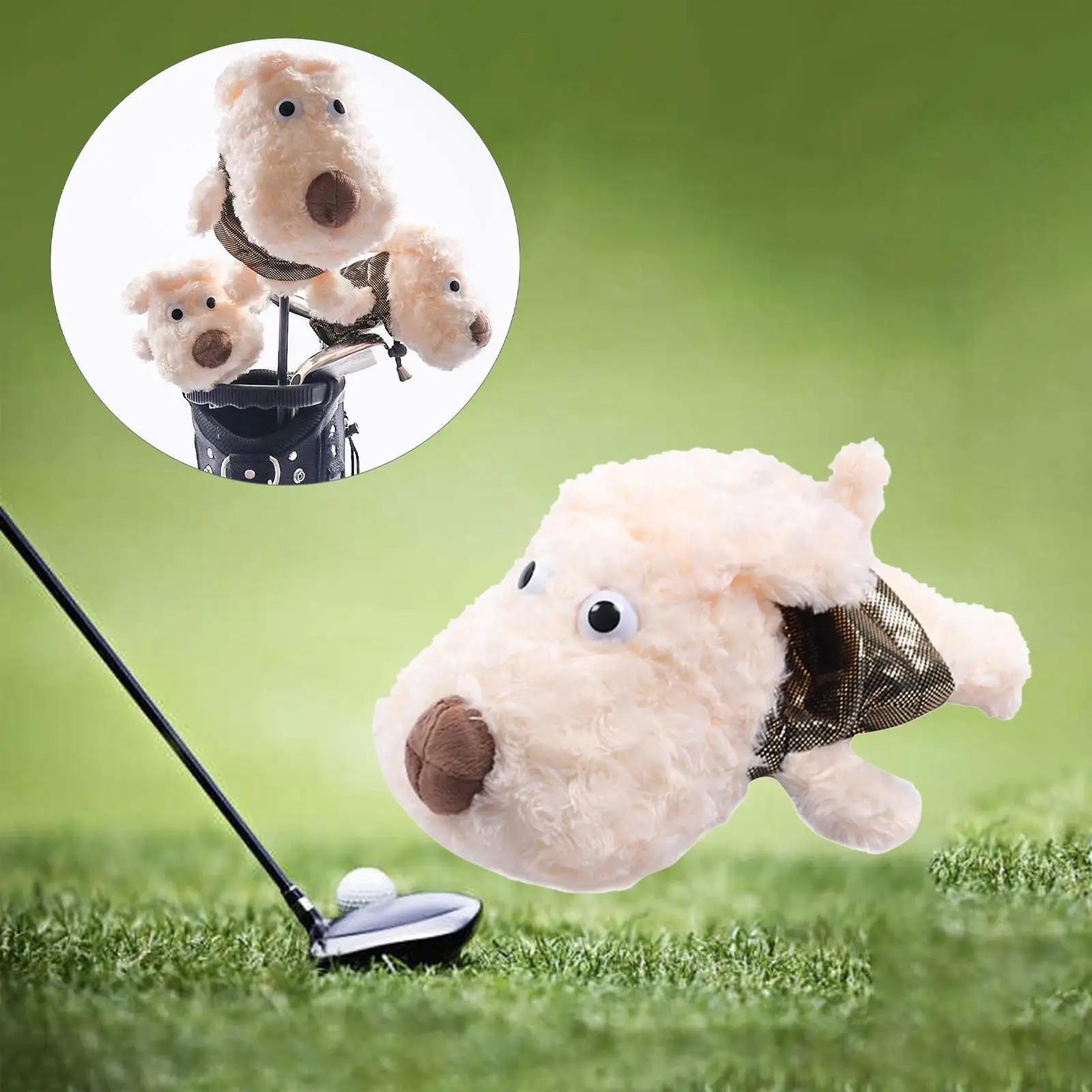 Polyester Made Golf Club Cover For High Compatibility Family Furry Headcover Golfing Driver