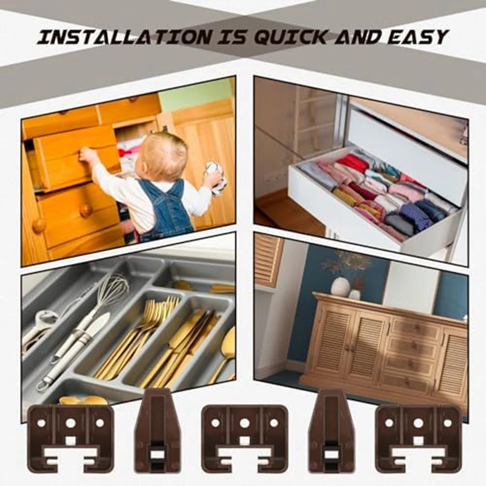 

-PQWN 20Set Drawer Slides And Guides Drawer Replacement Part Undermount Drawer Slides Stopper For Center Mount Drawer Slides Dur