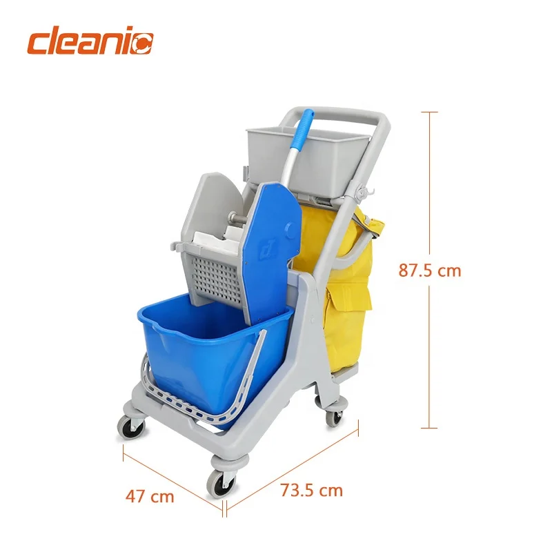 عربة تنظيف بلاستيكية متعددة الوظائف صديقة للبيئة مع عجلات للفنادق والمطاعم والمكاتب والمراحيض
