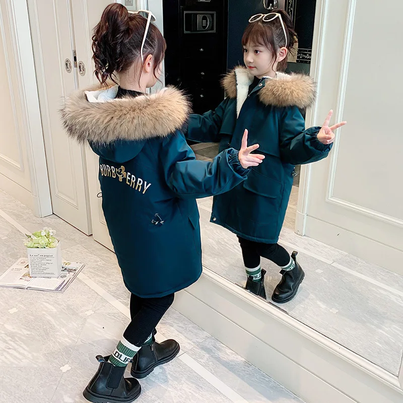 

Girls' Parka Winter New Children's Winter Clothing Cotton-Padded Clothes Girls' Korean Style Western Style Warm Cotton Jacket