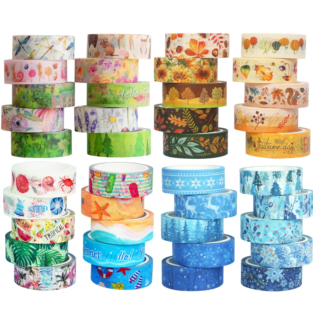 10Rolls Four Seasons Series Washi Tape Spring Summer Autumn Winter Masking Tape Decorative Adhesive Sticker Scrapbooking Journal