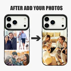 Personalized DIY Customized Name Photo Phone Case For iPhone 17 16 15 Pro Max 14 13 12 Pro Max  Leather Texture TPU Soft Cover