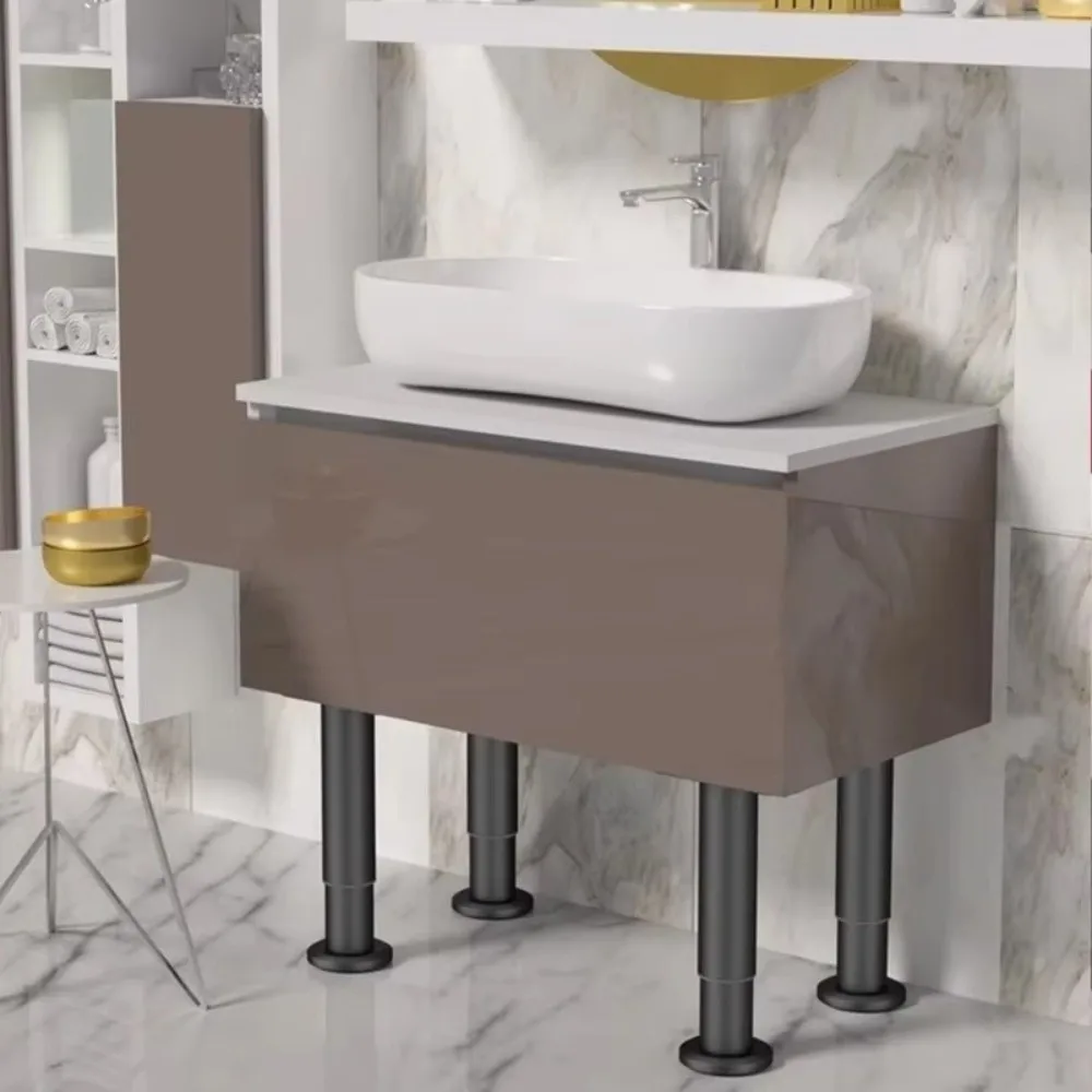 أرجل دعم بإطار سرير قابل للتعديل، أرجل سرير معدنية شديدة التحمل، أرجل أثاث بديلة باللون الأسود