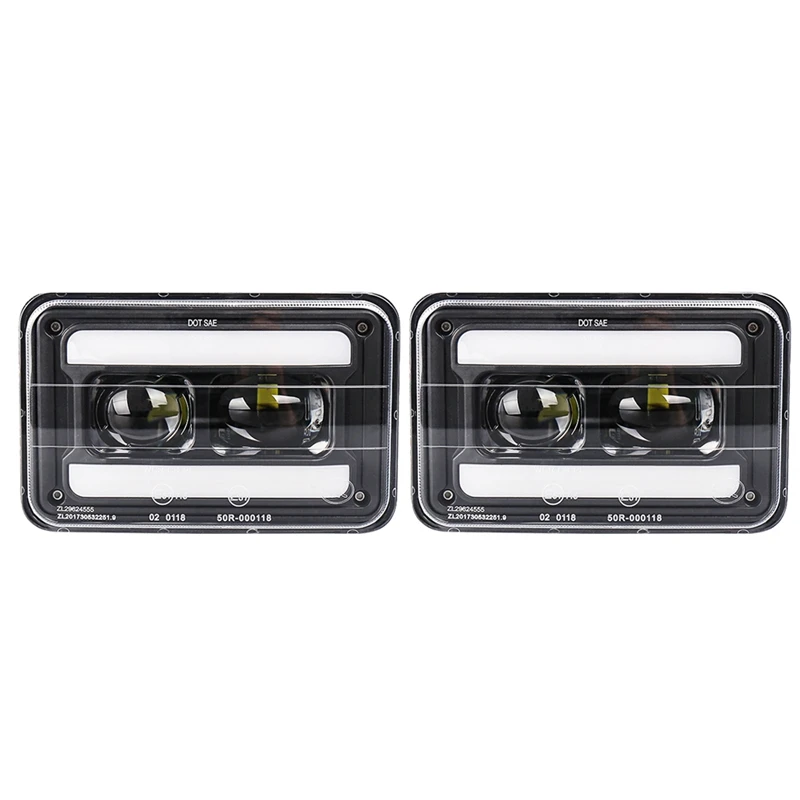 ●Motorcycle Rectangular 4X6 Inch LED Headlight Projector High Low Beam Sealed for DRZ XR250 XR400 XR650