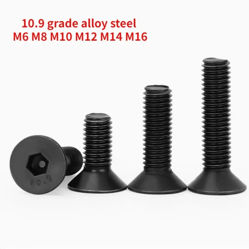 

5/10/20/50pcs 10.9 Grade DIN7991 Countersunk Head Hexagonal Screw GB70.3 Flat Cup Screw M6 M8 M10 M12 M14 M16