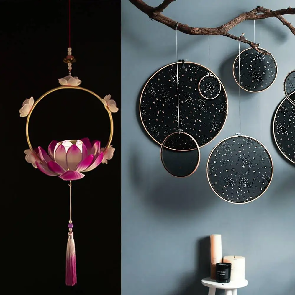 

Flower Garland Holder Round Bamboo Circle Hanging 10-30cm Flower Wreath Ring Bamboo Bamboo Hoop Frame Christmas