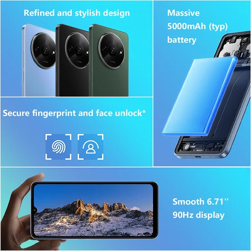 Xiaomi redmi a3 globale version smartphone media tek helio g36 6,71 zoll hd bildschirm dual kamera 5000mah akku 10w schnell ladung