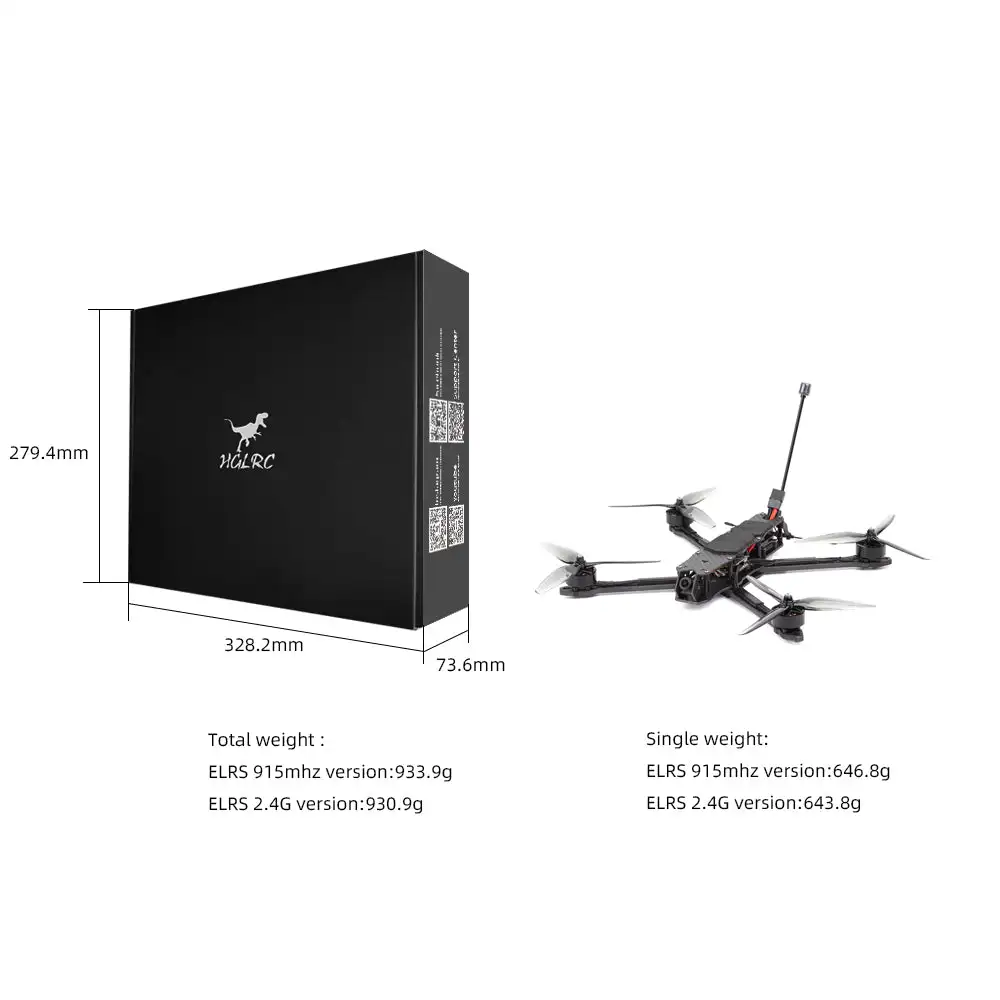 

HGLRC MY7 FPV Аналоговый дрон Квадрокоптер дальнего действия - F405 60A 2810 5,8G 2,5 Вт VTX 1350 кВ 6S LiPo