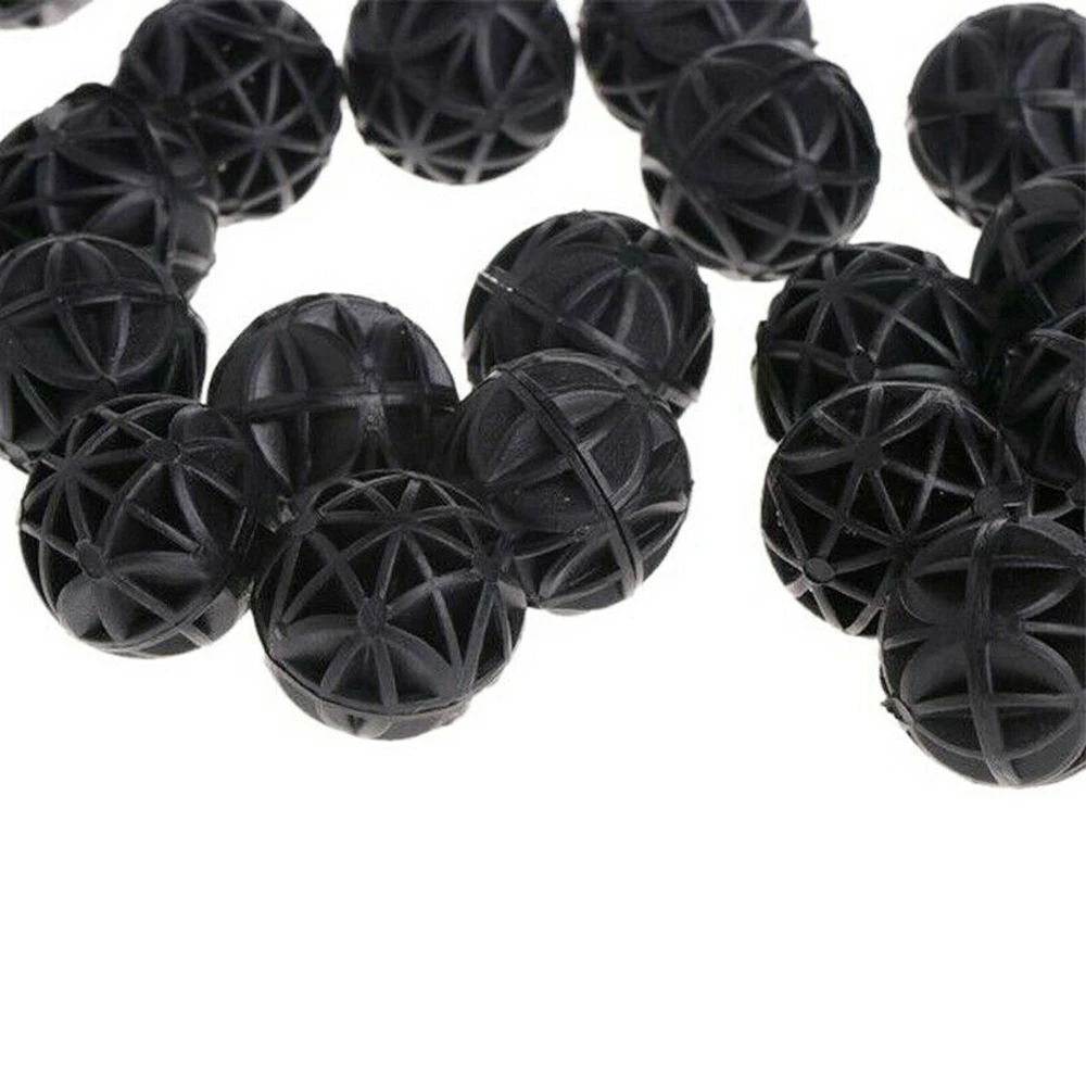 Accessories Bio Filter Balls 26mm 50PCS/kit Aquarium Black Fish Tank Media Plastic + Sponge Replacement Replaces