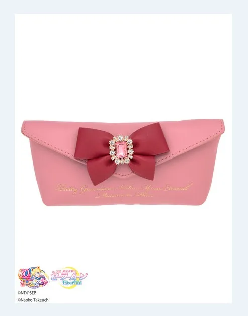 Japanese Style Spring Fashion New Rhinestone Bowknot Small Zipper Clutch Bag for Daily Necessity Girls Cosmetic Bag Pencil Case