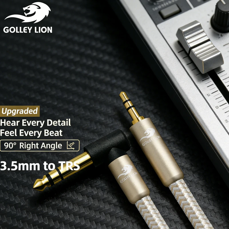

3.5mm to 6.35mm Adapter Aux Cable for Mixer Amplifier CD Player Speaker Gold Plated 3.5 Jack to 6.5 Jack Male Audio Cable
