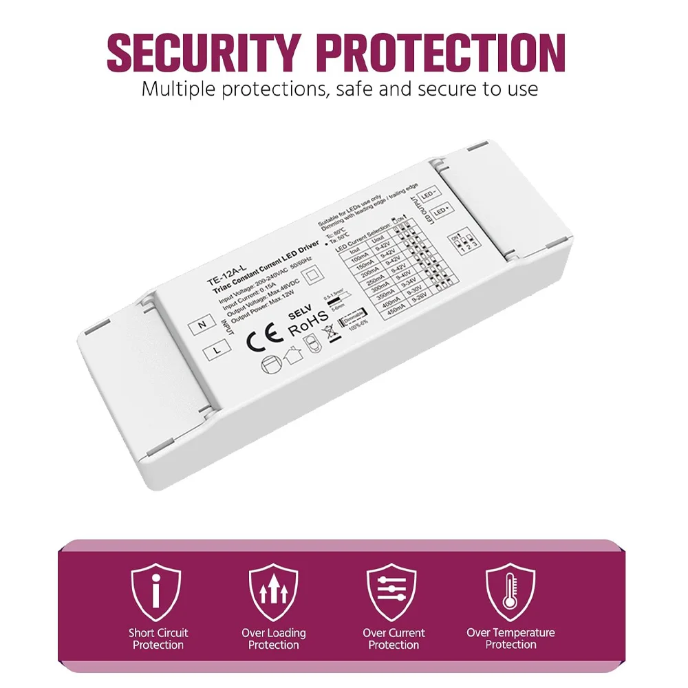 Triac Konstantstrom-LED-Treiber 100-700mA 12W dimm bares LED-Netzteil pwm digitales Dimmen AC 220V 230V Licht transformator