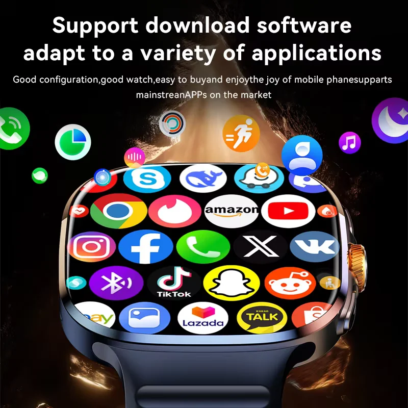 2026 New 4G 5G SIM Card Smart Watch Men 8GB+128GB 2.4" AMOLED Screen GPS WiFi Video Call Social App Download Android Smartwatch view 2
