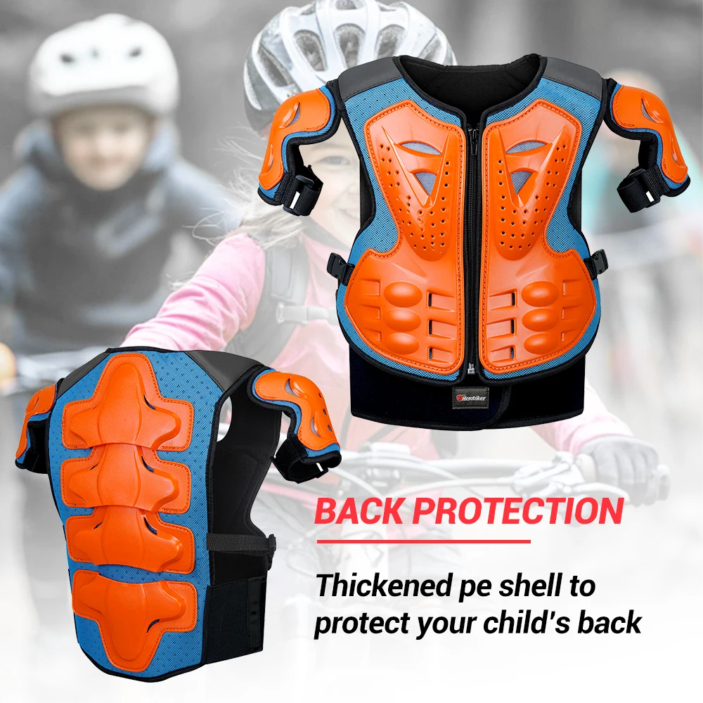 New Kids Motorcycle Armor Vest Bescherming Motocross Body Armor Jas Beschermende Armors Rijden Kniebeschermers Moto Full Armor Kinderen