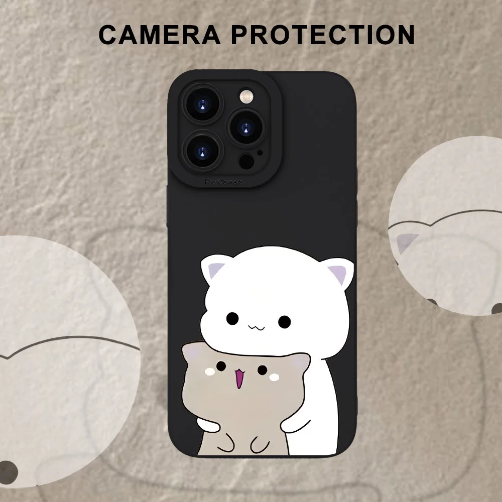 Niedliche Handyhülle mit Katzenmuster für iPhone 16 15 14 13 12 11 Pro Max X XS XR 7 8 Plus SE 16Pro 16E 13 TPU Weiche Matte Hülle – Detail 5