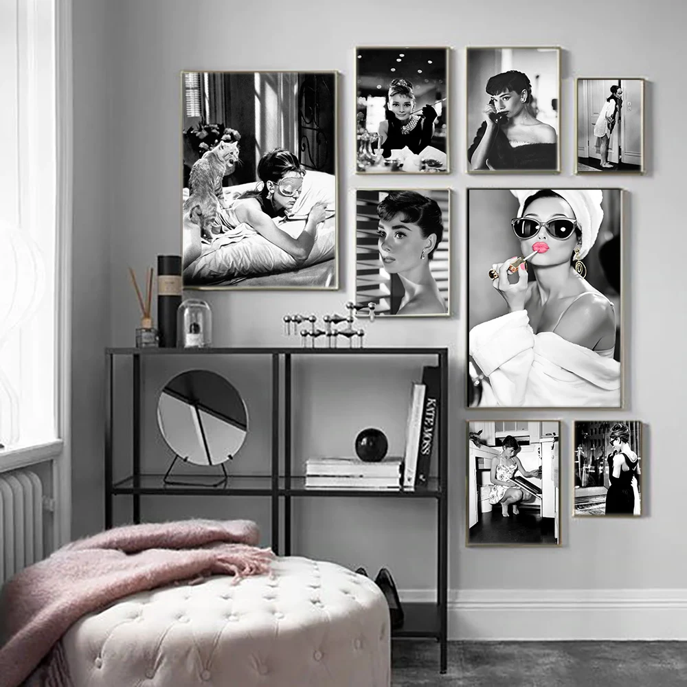 Audrey Hepburn Vintage Movie Posters and Prints Wall art Decorative Picture Canvas Painting For Living Room Home Decor Unframed