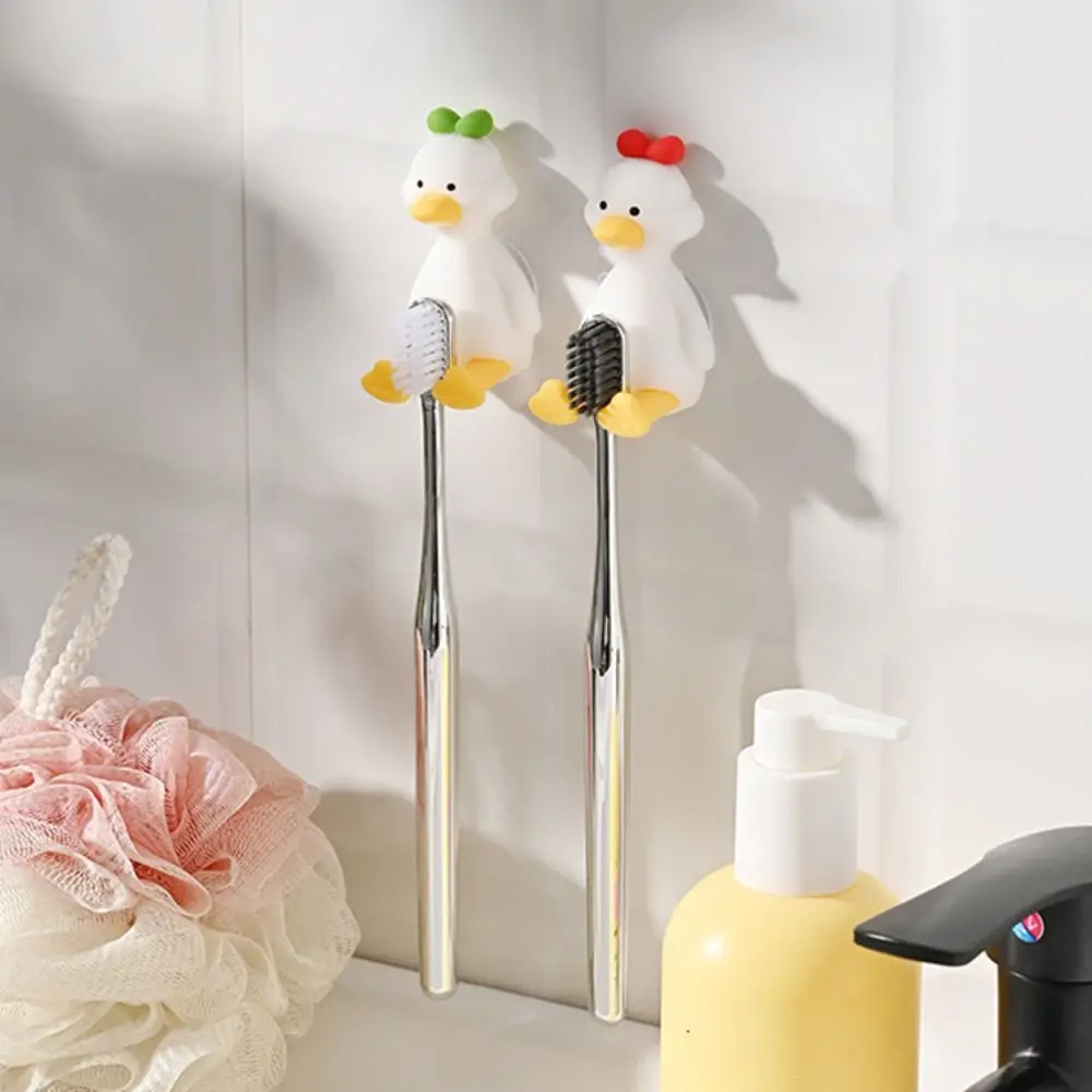 Silicone Duck Toothbrush Holder Perforation Free Toothbrush Rack for Home