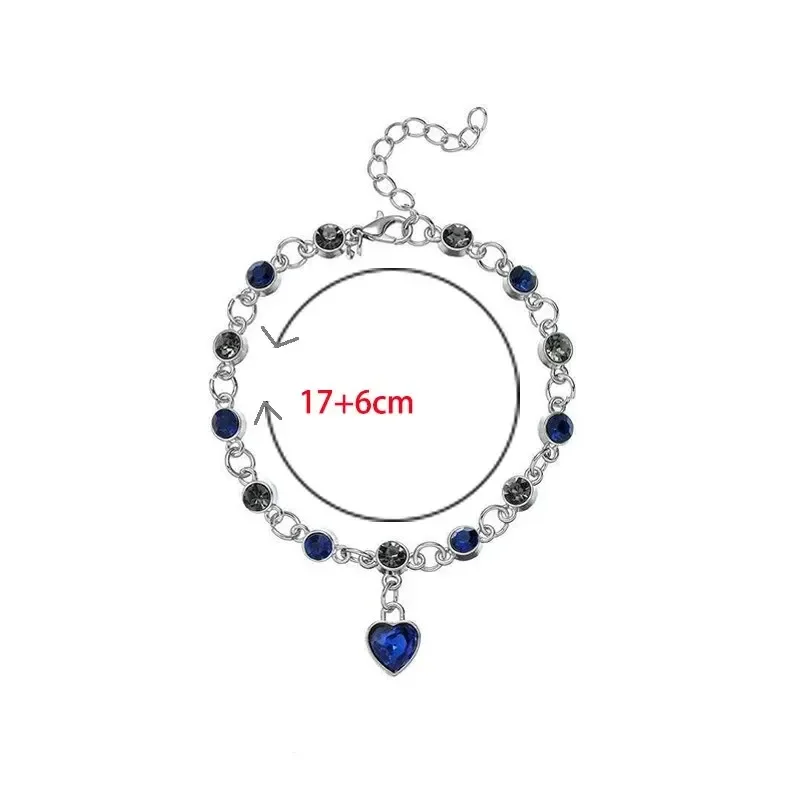 Women 925 Silver Lucky Bracelet Female Blue Crystal Heart Charm Pulseras Bracelet Bridal Wedding Engagement Fine Jewelry Gift