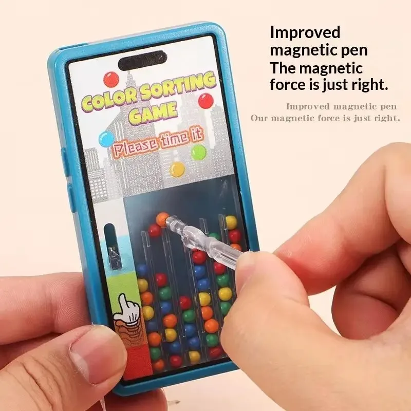 Colorful Bead Sorting Phone Toy, Magnetic Ball Color-Return Game, Educational Stress-Relief Fidget Toy For Kids