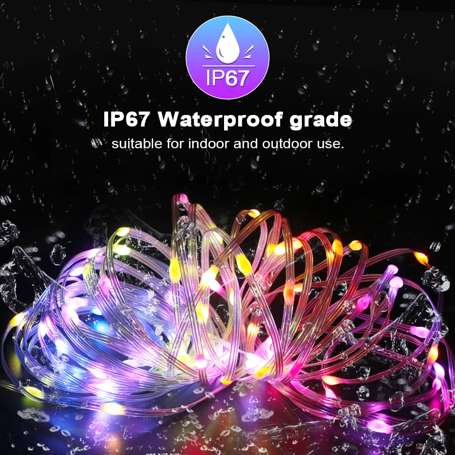 Dreamcolor USB LED String Light APP Controle Programável Fairy Lights WS2812B RGBIC Natal String Para Decoração Do Casamento