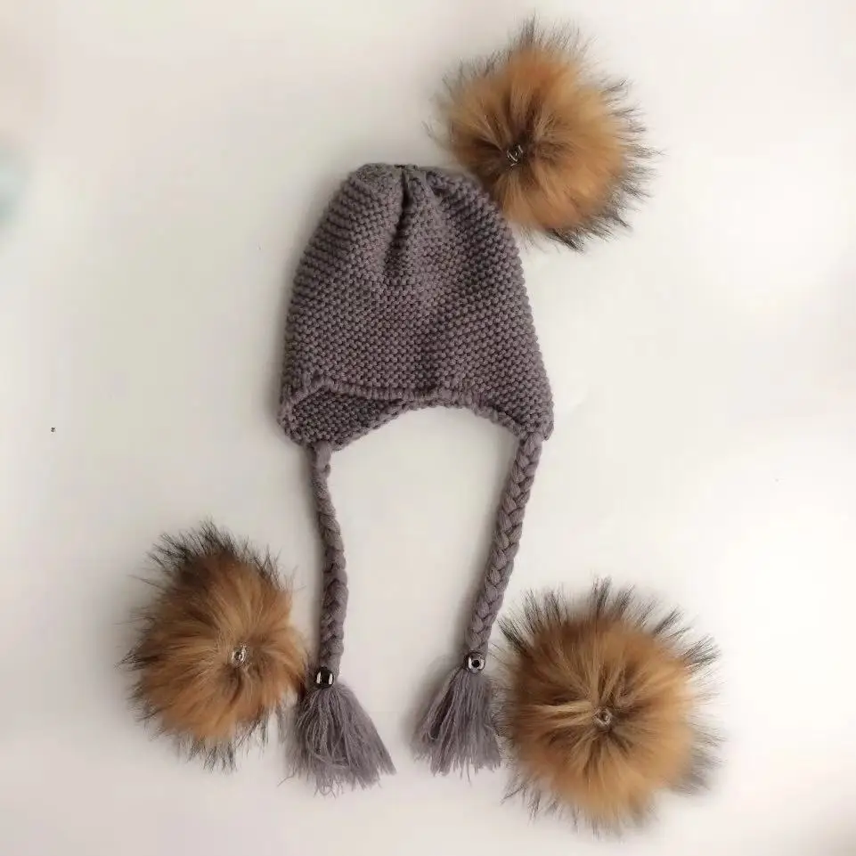 1-3 lata dziecko zimowe nauszniki ciepła dziecięca czapka zimowa dzianiny pompon zamsz bawełna dziecko ciepła czapka śliczne dziewczyny chłopcy