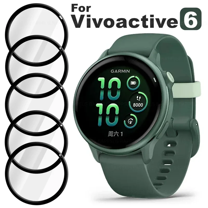 1-5Pcs Screen Protector For Garmin Vivoactive 6 Watch Clear Soft Anti-scratch 3D Cruved Protective Film For Garmin Vivoactive 6