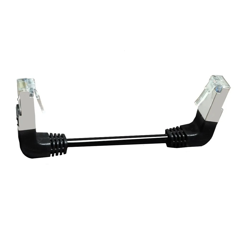 Double down bend RJ45 Jumper RJ45 CAT5 8P8C copper wire Ethernet cable male to male Cord Computer TV  box router optical modem