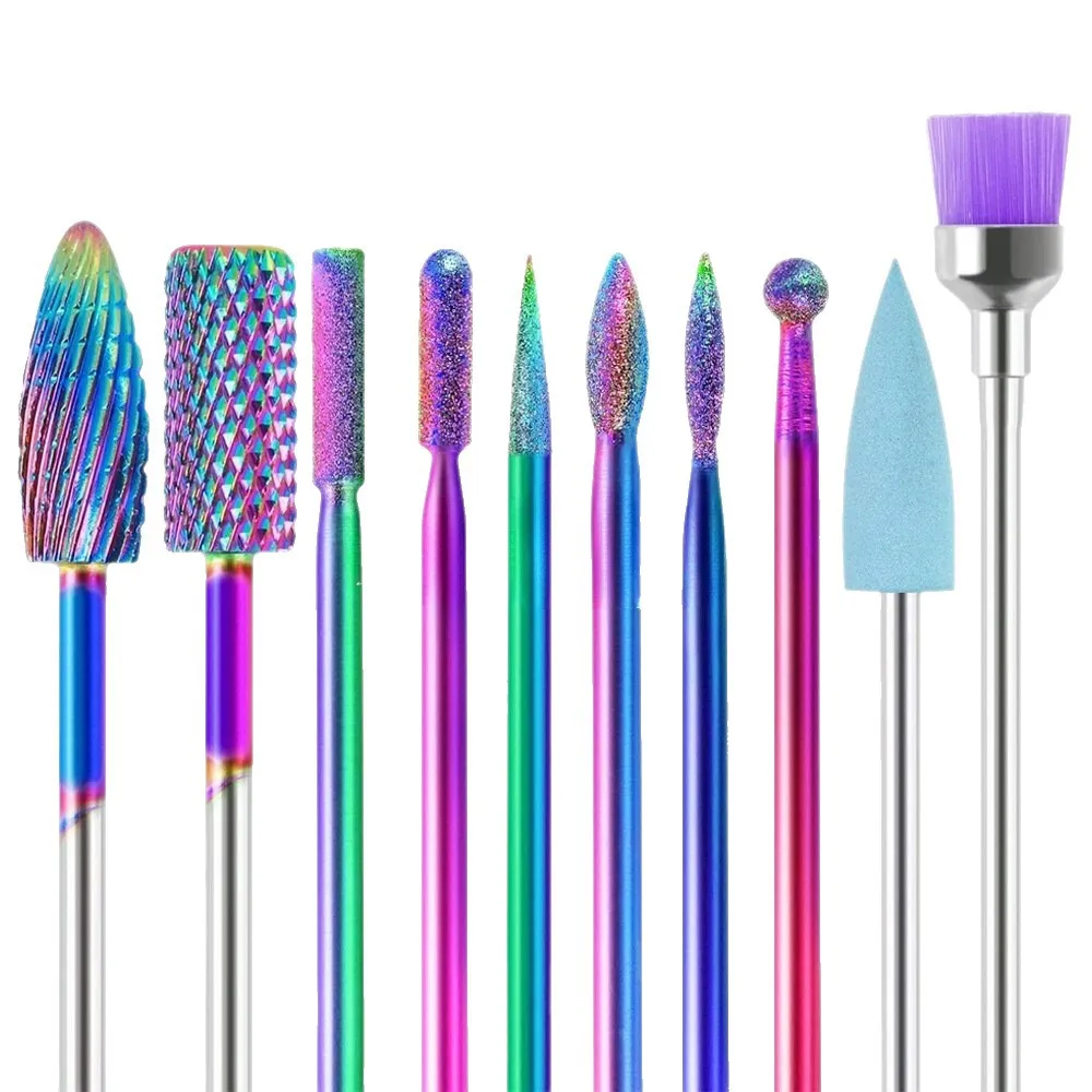 

Colorful Diamond Grinding Head Set Nail Surface Polishing Dead Skin Tool Nails Drill Machine Bits Accessories