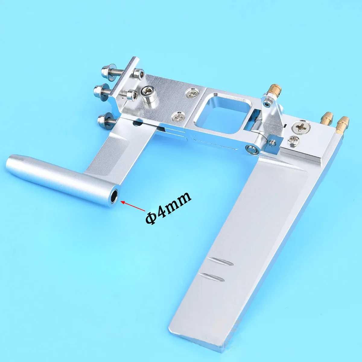 Gouvernail absorbant l'eau en aluminium, 4.0mm x 110mm, avec support d'arbre arrière de 4Mm pour pièces de bateaux à réaction RC