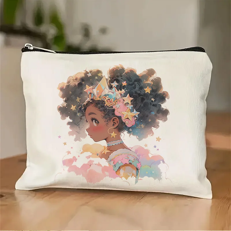 

A Cute Girl Watercolor Artistic Makeup Bag- Multifunctional Zipper Pouch, Jewelry Storage Bag, Perfect Travel Zipper Small Stora