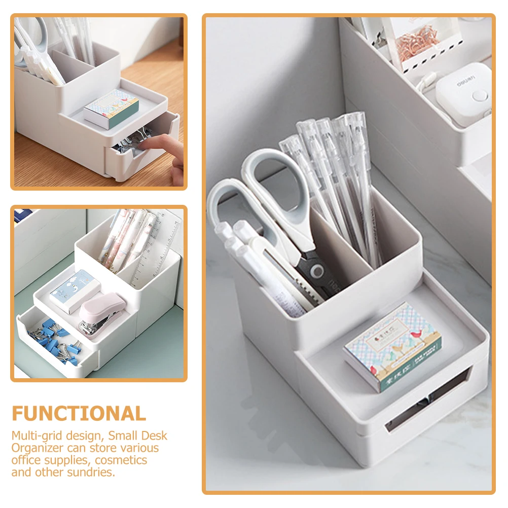 

Desk Dresser function Drawer type ganizer Storage Compartment Makeup ganizer Box White Pen Holder Makeup Office Bathroom