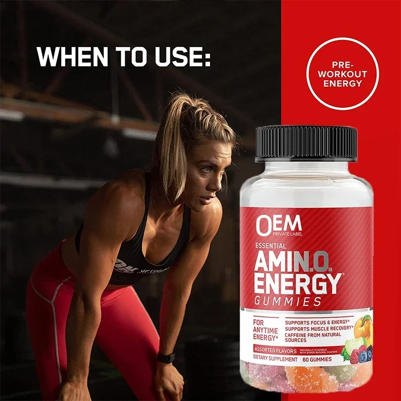 1 Bottle Pre Workout Amino Energy Gummies S Immunity S Metabolism Protein Digestion and Absorption