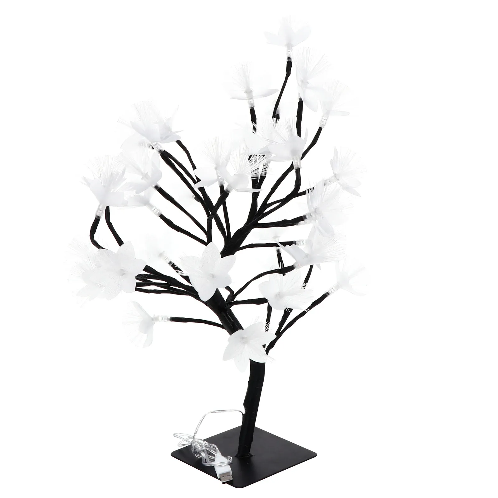 

1 шт. 36-светодиодный оптоволоконный светильник-дерево, USB-питание, меняющий цвет, настольная лампа, регулируемое искусственное дерево для спальни, свадьбы