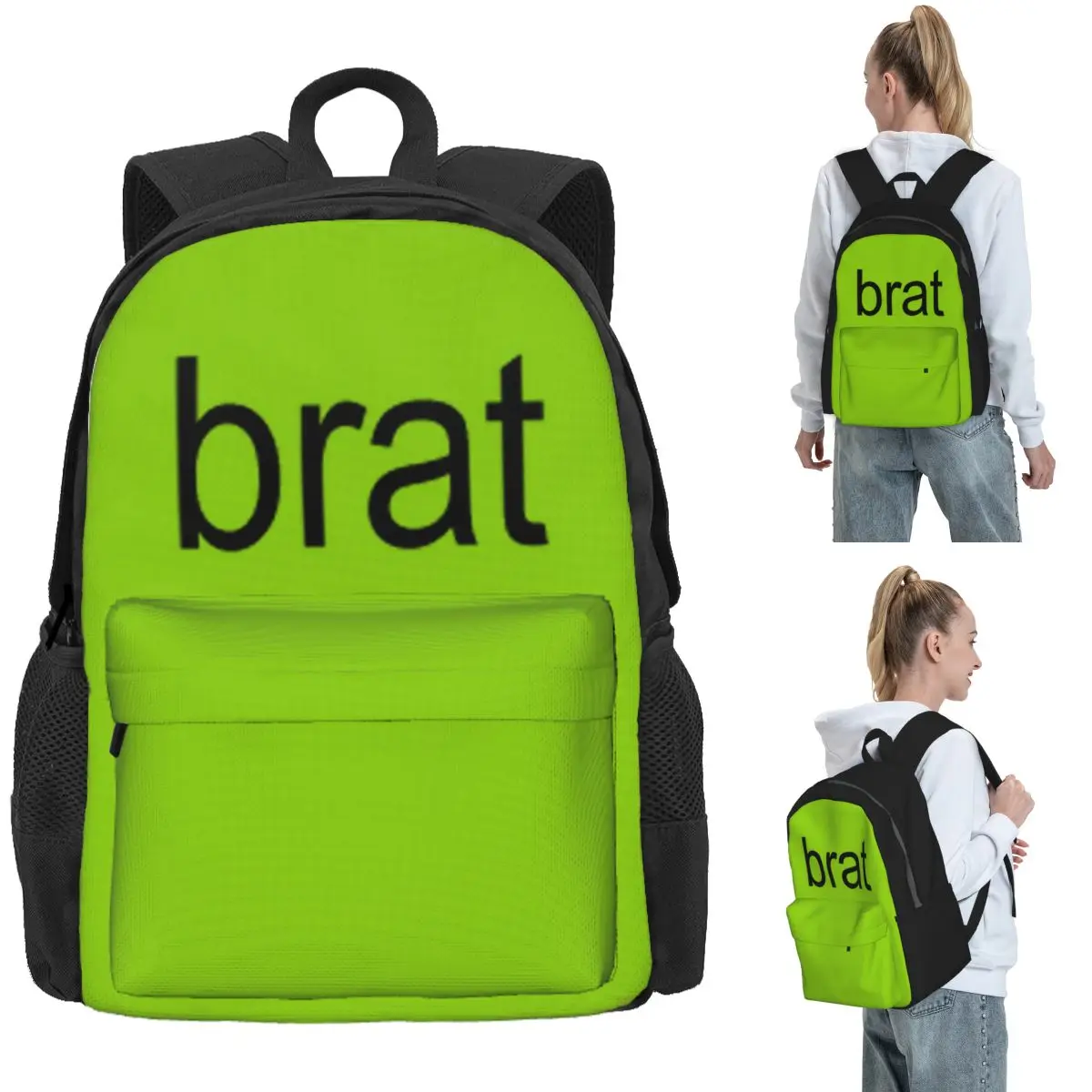 

Brat Charli Xcx Backpack Daypack Large Capacity Children BookBag School Bag Shoulder Bags for Men Women