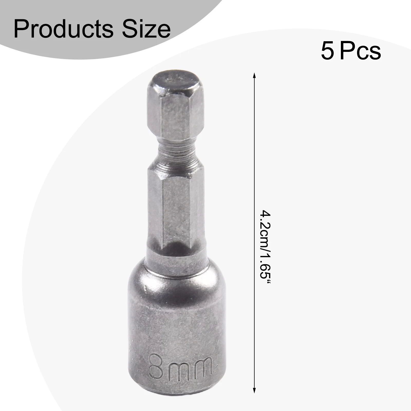 

Power Tools Socket Adapter 1/4 8mm Magnetic Nut Driver Chrome Vanadium Steel Drill Bit Fits Power Drills Hex Shank