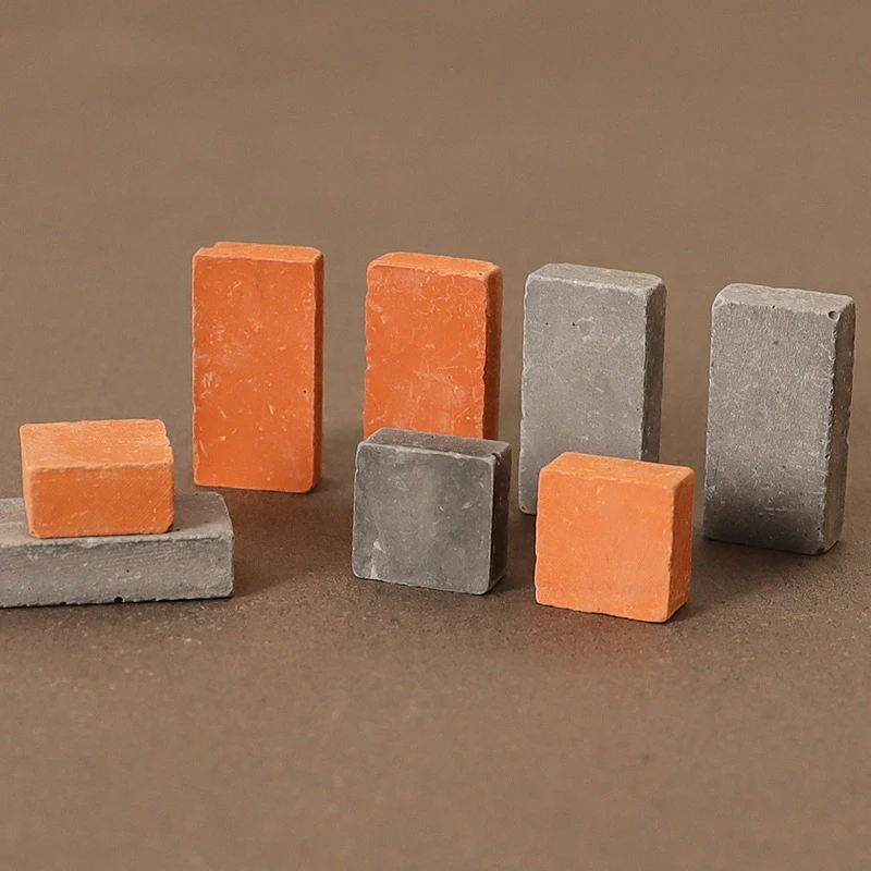 20Pcs 1:12 Dollhouse Miniature Red/Grey Brick Sand Bricks Wall Bricks Roof Tiles Building Scene Decor Doll House Accessories