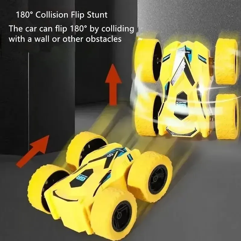 Mini Double-side Inertial Car Stunt 360° Flip Childs Puzzle Toy Car Indoor Outdoor Power Climbing Car Anti-fall Off-road Vehicl