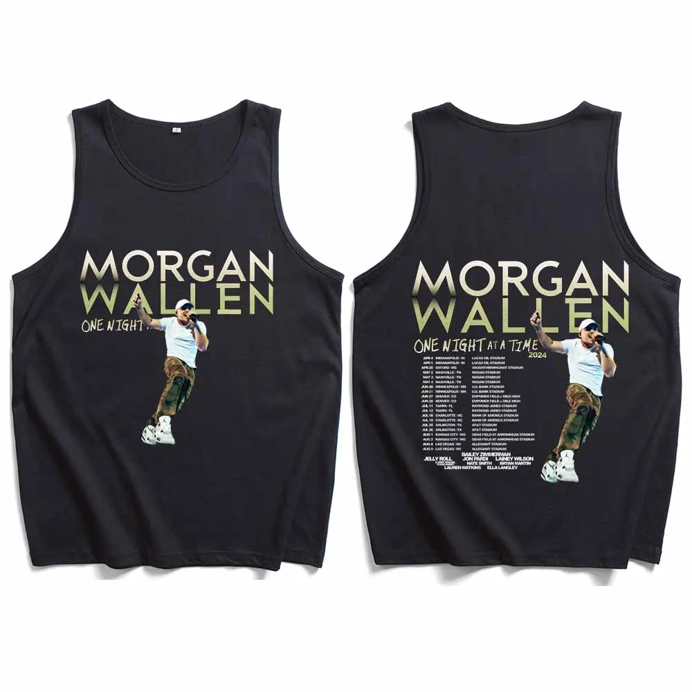 Morgan Wallen 2024 Tour Tank Tops T-Shirt Man Woman Crewneck Sleeveless Summer T-shirts