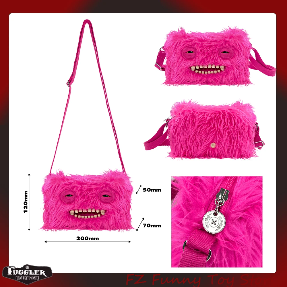 Fuggler Bag Big Head Plush Crossbody Bag Original Ugly Tooth Monster Shoulder Bag Furry Purse Backpack Wallet Birthday Gift