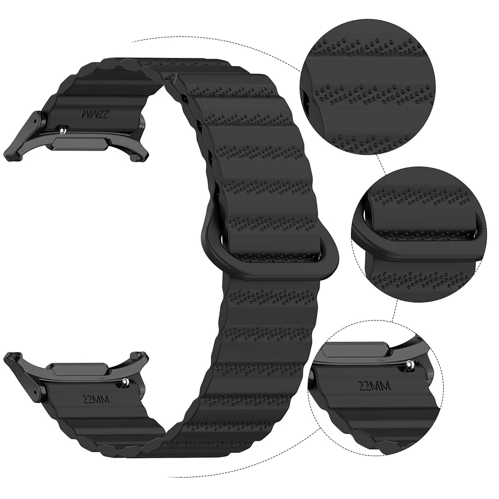 

Magnetic Silicone Strap Adjustable Replacement Strap with Magnetic Buckle Wristband for Samsung Galaxy Watch 7 Ultra 47mm Strap