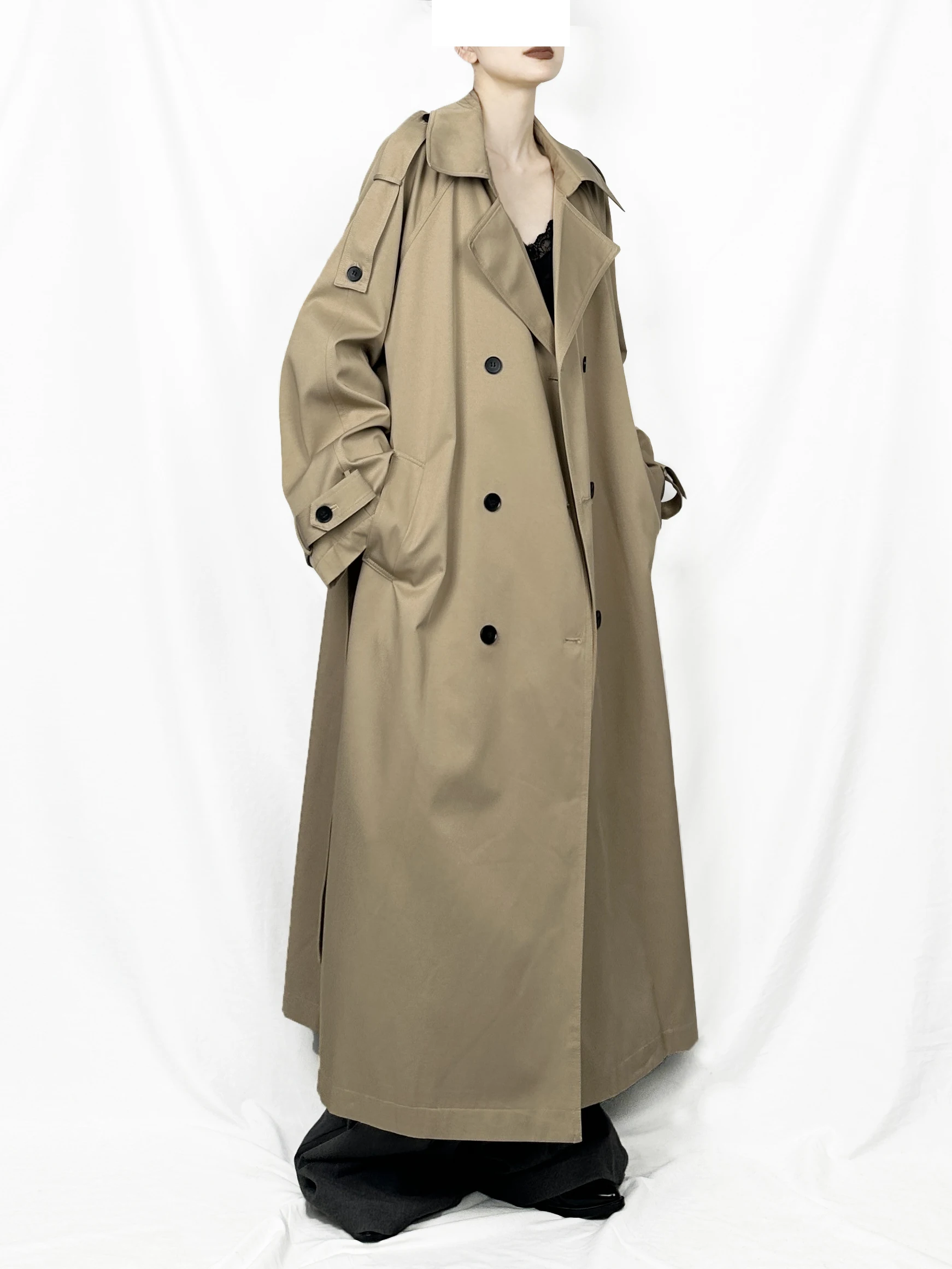 

Simple Daily Aosphere Coat Jaet Long Sve Suit Collar Double Button Pure Color Cotton Polyester Blend Commute Sle