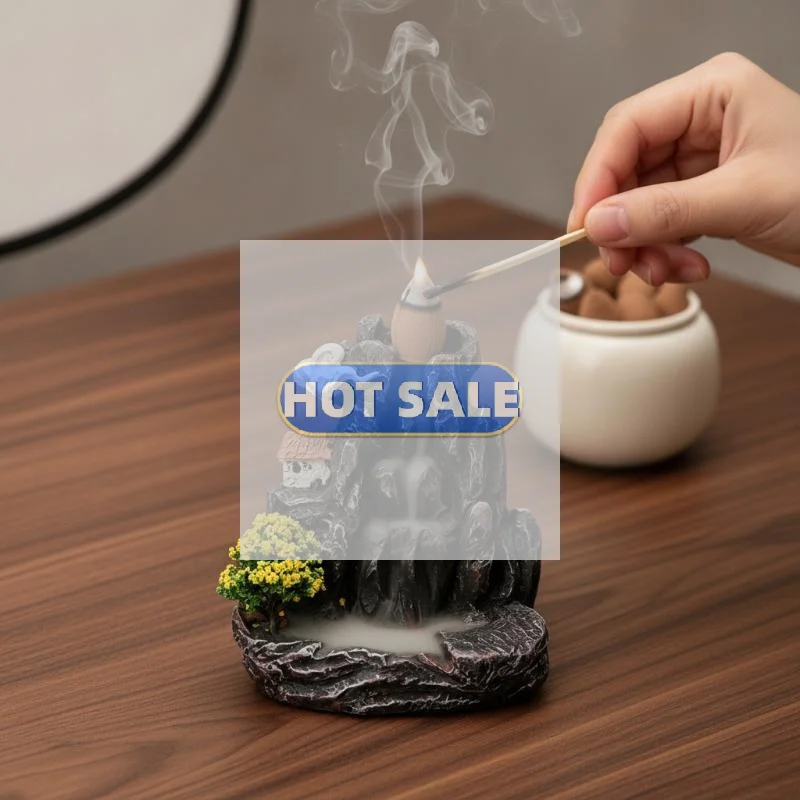1Pcs Home Decor Backflow Incense Burner Mountain River Waterfall Aroma Smoke Zen Censer Holder Fun Gift