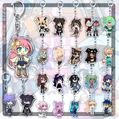 Cute Cartoon Anime Girl Keyrings for Accessories Bag Key Chain Ring Jewelry Fans Gifts Kawaii Gacha Life Keychain Llaveros